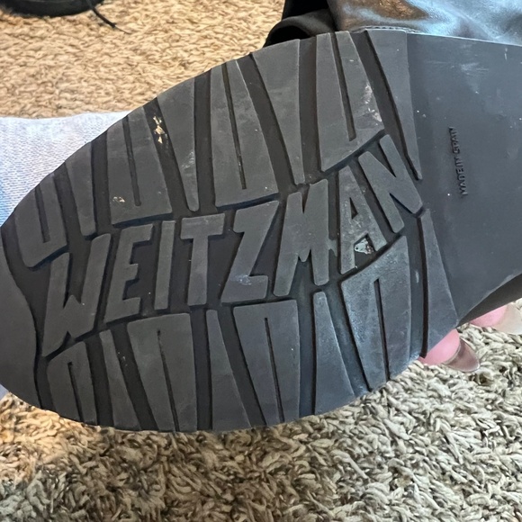 Stuart Weitzman black leather pull on zip mid calf boots size 6.5 - Picture 4 of 7